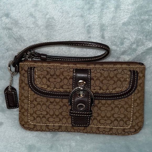 Coach Handbags - Coach Brown Wristlet with Buckle Detail